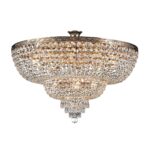 Palace 14 Light Ceiling Lamp, Gold Antique Metal, Crystal Glass, 80cm Wide