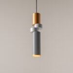 Palette Single Pendant Light, Metal Shade, Gold, Grey, Silver, 9.5cm Wide