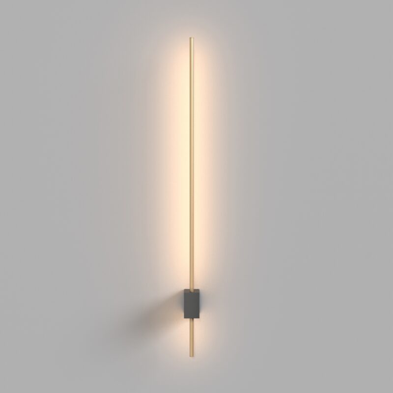 Pars Medium 6W LED Stick Wall Lamp, Brass & Black, 62.30cm Height - Image 5