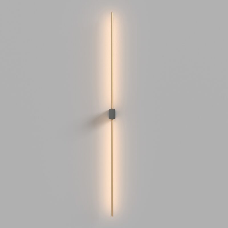 Pars Large 12W LED Stick Wall Light, Brass & Black, 104.90cm Height - Image 4
