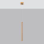 Vaslow Single Tube Pendant Light, Matt Gold Metal, 8cm Wide