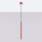 Vaslow Single Tube Pendant Light, Ochre Terracotta, 8cm Wide