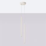 Vaslow 2 Light Tube Pendant Lamp, Beige, 15cm Diameter