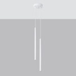 Vaslow 2 Light Tube Pendant Lamp, White Metal, 15cm Diameter