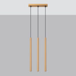 Vaslow 3 Light Bar Pendant Light, Matt Gold Metal Tubes, 30cm Length