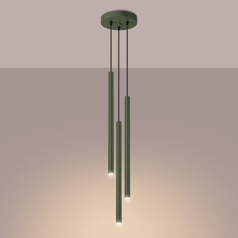Pastelo Pendant lamp 3P olive green Image 3