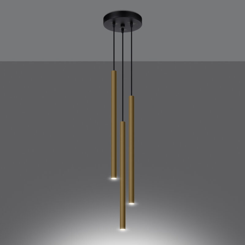 Pastelo Pendant lamp 3P polished gold Image 3