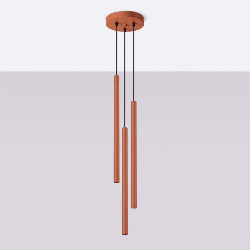 Pastelo Pendant lamp 3P red ochre Image 2