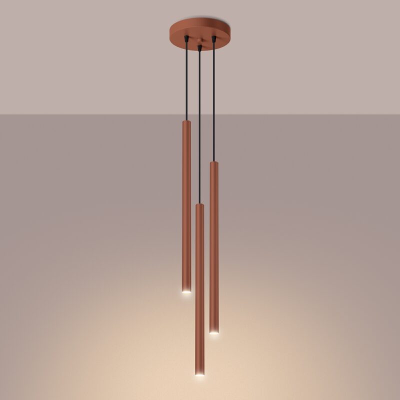 Pastelo Pendant lamp 3P red ochre Image 3