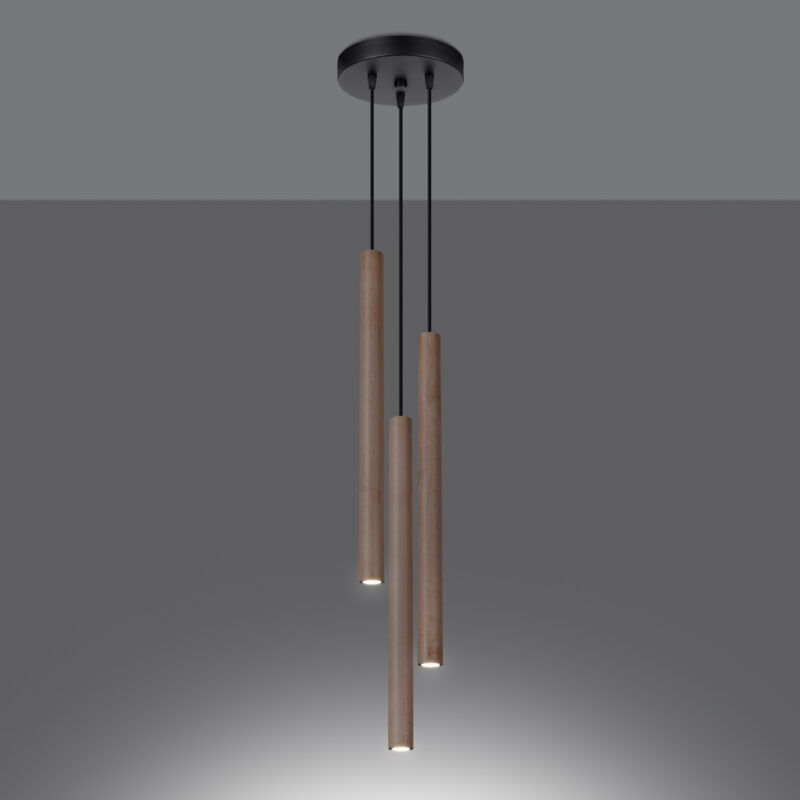 Pastelo Pendant lamp 3P wood Image 3