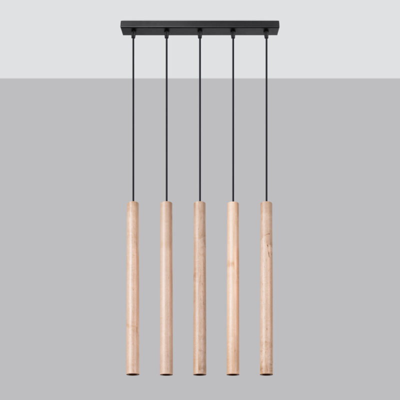 Pastelo Pendant lamp 5L wood Image 2