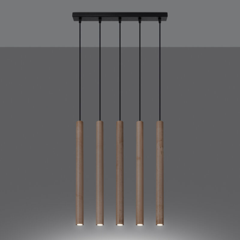 Pastelo Pendant lamp 5L wood Image 3