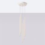 Vaslow 5 Lamp Multi Drop Tube Pendant Lamp, Beige, 25cm Diameter