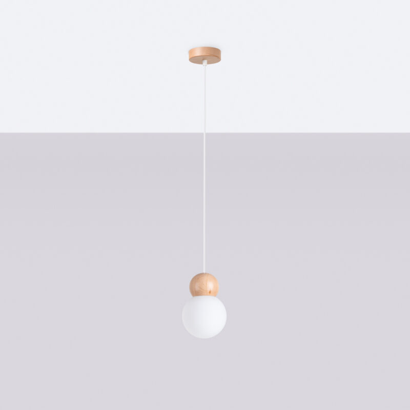 Pekka Pendant lamp 1 white/natural wood Image 2