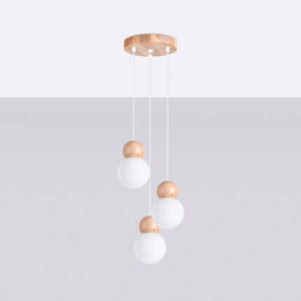 Pekka Pendant lamp 3P white/natural wood Image 2
