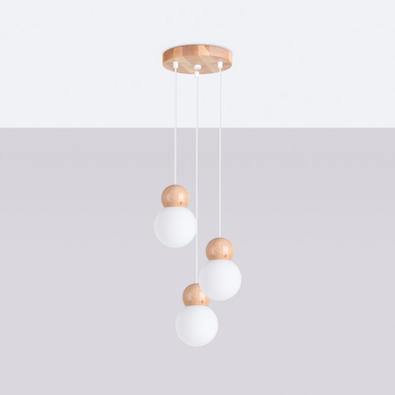 Pekka Pendant lamp 3P white/natural wood Image 2