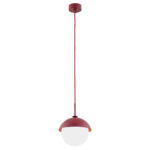 Pello Pendant Light, Red, Opal Glass, 1 Lamp, 20cm