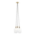 Kylo 3 Light Cluster Pendant Light, Antique Brass, Clear Glass 34.6cm Diameter
