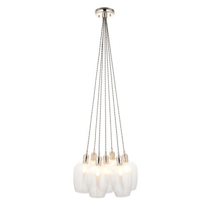 Pendant Plate Steel & glass Bright nickel plate & clear glass