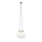 Kylo 3 Lamp Cluster Pendant Lamp, Bright Nickel, Clear Glass 34.6cm Diameter