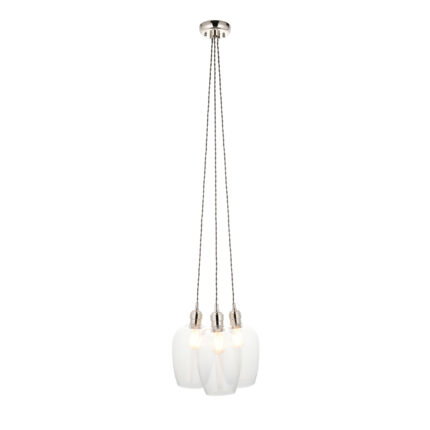 Pendant Plate Steel & glass Bright nickel plate & clear glass