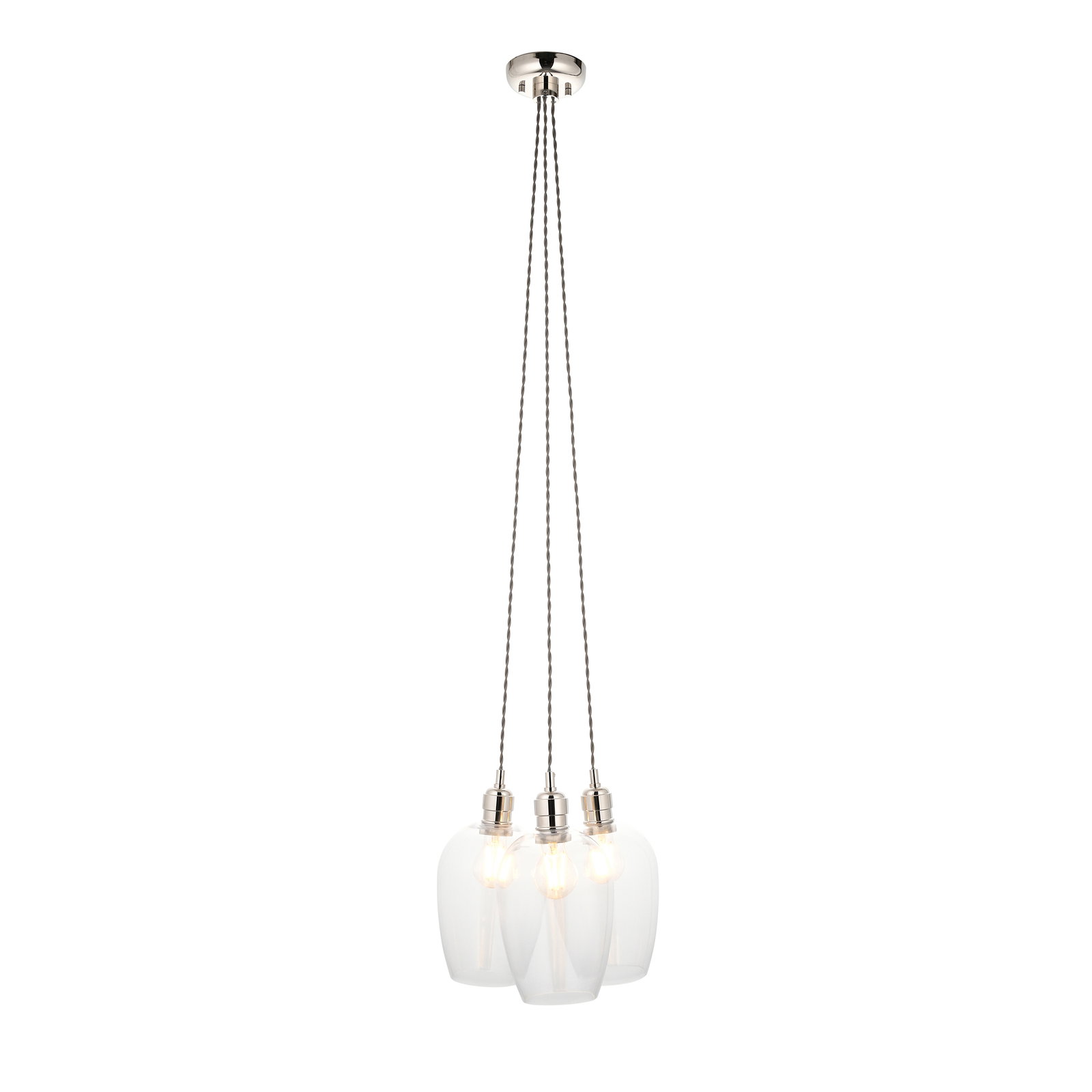 Pendant Plate Steel & glass Bright nickel plate & clear glass Pendant Plate Steel & glass Bright nickel plate & clear glass