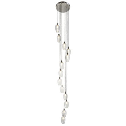 Pendant Plate Steel & glass Bright nickel plate & clear glass