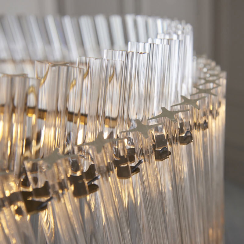 Pendant Single Glass & steel Brushed aged brass plate & clear glass Image 5