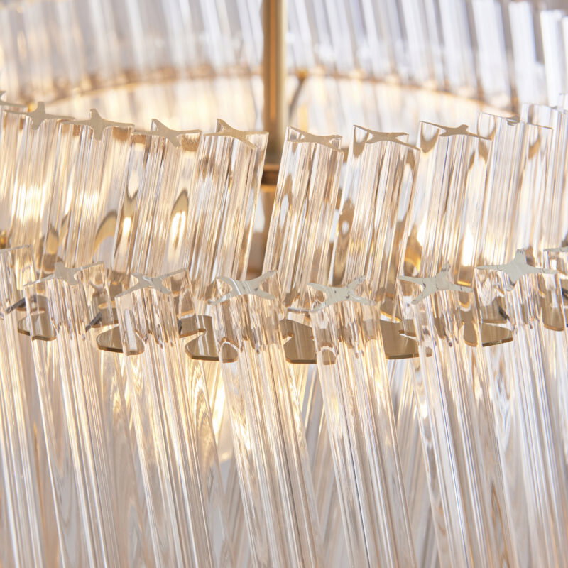Pendant Single Glass & steel Brushed aged brass plate & clear glass Image 5