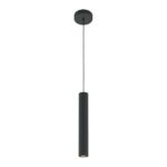 Pro Focus Black Cylinder Pendant Light, 1 Lamp, GU10, 6cm Diameter
