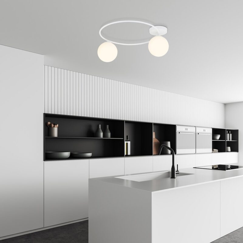 Proa 2 Wh Opal Ceiling Lamp Image 2