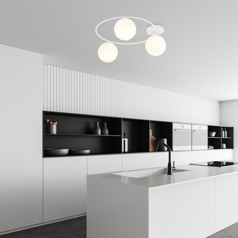 Proa 3 Wh Opal Ceiling Lamp Image 2
