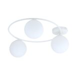Proa Flush Ceiling Lamp, 3 Light, White, Opal Glass, 47cm