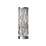 Puntes Chrome Table lamp, Cylinder Shape, Crystal Glass, 2 Light, 58cm Height