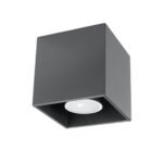 Kwad Anthracite Square Ceiling Light, 1 Lamp, GU10, Metal