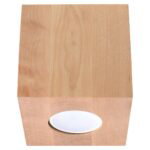 Kwad Natural Wood Square Ceiling Light, 1 Lamp, GU10, 10cm Wide