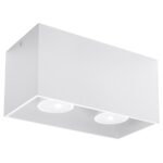 Kwad Rectangle Surface Mounted Spotlight, White, Metal, 20cm Length