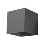 Kwad Anthracite Square Wall Light, 1 Lamp, Metal, 10cm Wide