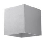 Kwad Grey Square Wall Lamp, 1 Light, Metal, G9, 10cm Wide