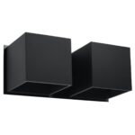 Kwad Black Double Cube Wall Light, G9, Metal, 26cm Wide