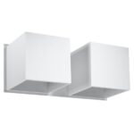Kwad White Double Cube Wall Light, G9, Metal, 26cm Wide