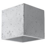 Kwad Grey Concrete Square Wall Light, 1 Lamp, G9, 10cm Wide