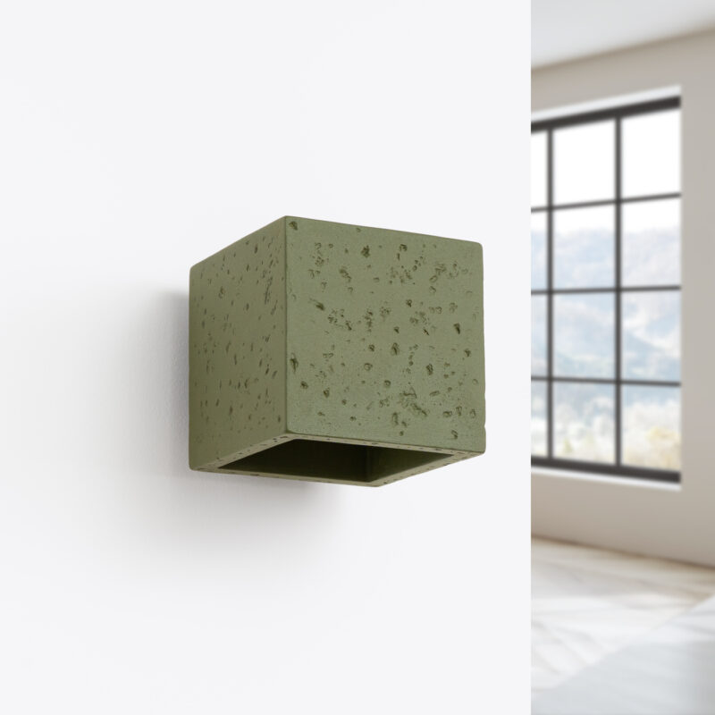 Quad Wall lamp concrete olive green Image 2
