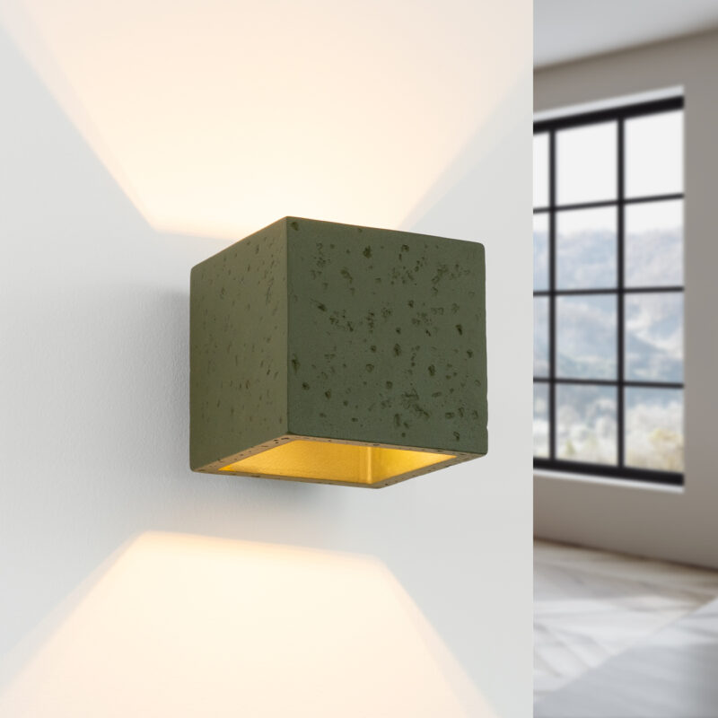 Quad Wall lamp concrete olive green Image 3