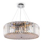 Recinto 8 Light Pendant Lamp, Crystal Glass, Polished Chrome, 53cm Diameter