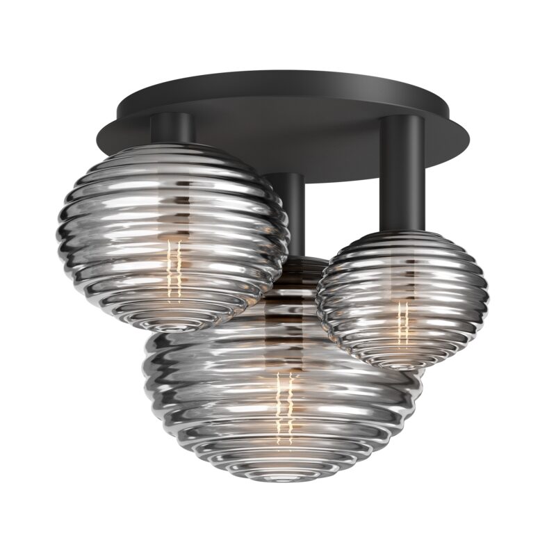 Reels Black Ceiling luminaire, Metal