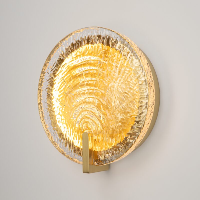 Regatta Medium LED Wall Light, Brass Metal, Transparent Glass, 3000K, 8W, 24cm Diameter - Image 10