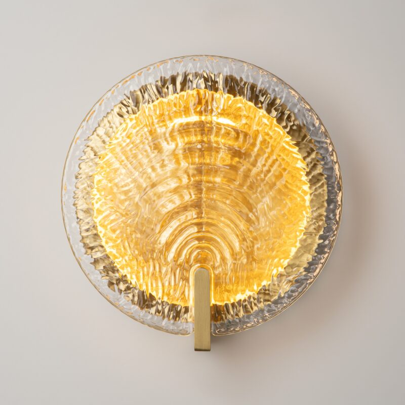 Regatta Medium LED Wall Light, Brass Metal, Transparent Glass, 3000K, 8W, 24cm Diameter - Image 11