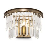 Revero Brass Wall Lamp, 1 Light, Crystal Glass, Brass Metal 33cm Wide