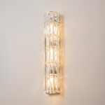 Facet Long Wall Lamp, Chrome Metal, Crystal Glass, 3 Light, 75.2cm Height